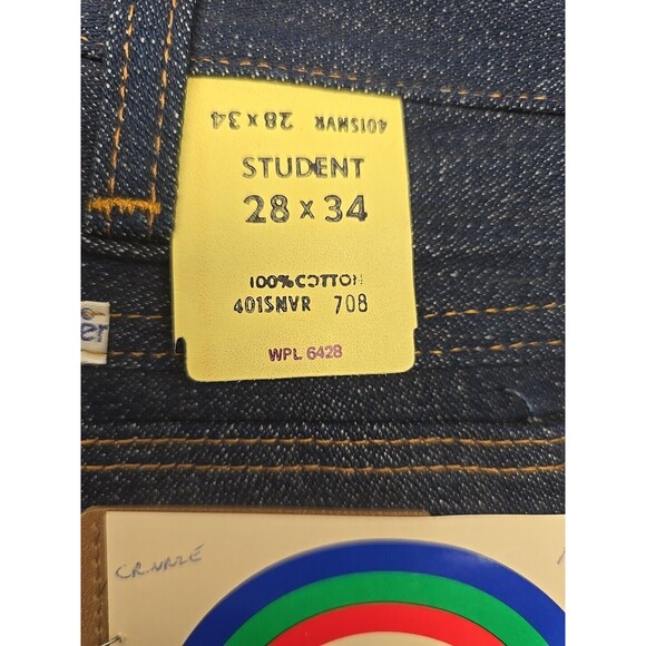 VTG 70S 80S New Boys Kids 28 X 34 Wrangler Dark Denim Carpenter Work Jeans Pants - Picture 3 of 12